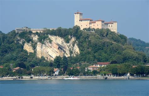 Arona, Italy is a town on the southern shores of Lake Maggiore